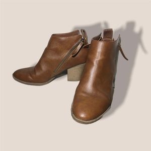 Tan leather ankle boots